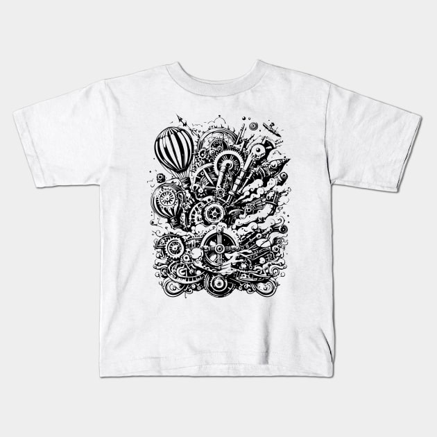 Mechanical Marvels Design Kids T-Shirt by Md Abu Bakkar